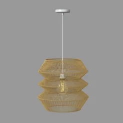 Lampa wisząca nad stół LIZA klosz z plecionki juta, Ø 38 cm