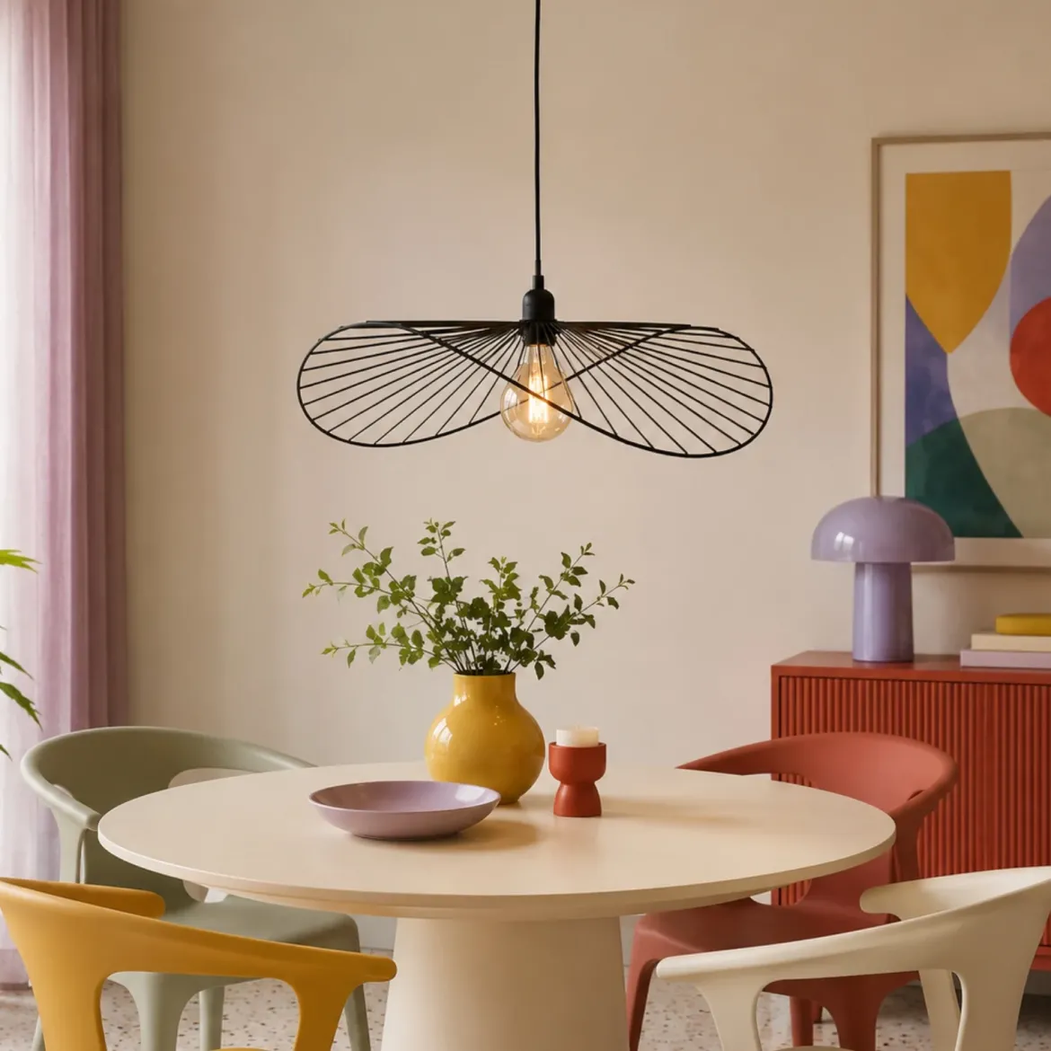 Lampa wisząca nad stół, metalowa ADELIA, Ø 58 cm