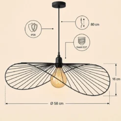 Lampa wisząca nad stół, metalowa ADELIA, Ø 58 cm