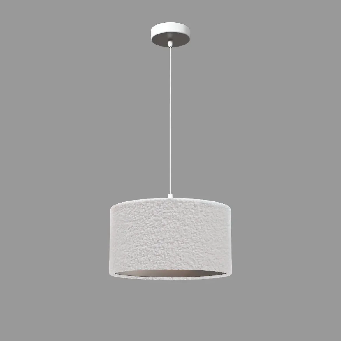 Lampa wisząca TINA, abażur bouclé, Ø 37 cm