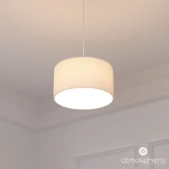 Lampa wisząca TINA, abażur bouclé, Ø 37 cm