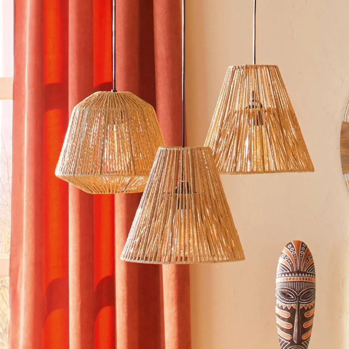 Lampa wisząca z kloszem z metalu i papieru, Ø 30 cm