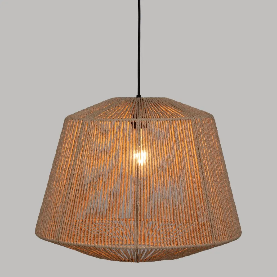 Lampa wisząca z plecionki Jily, metal, Ø 48 cm