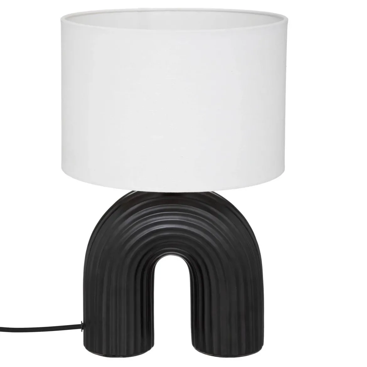 Lampa z abażurem Eidel i z ceramiczną podstawą, 40,5 cm