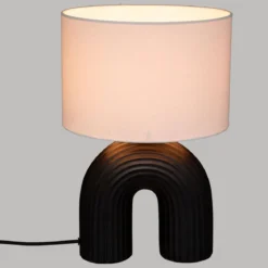 Lampa z abażurem Eidel i z ceramiczną podstawą, 40,5 cm