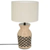 Lampa z abażurem Hiacynt, podstawa z plecionki, 49 cm