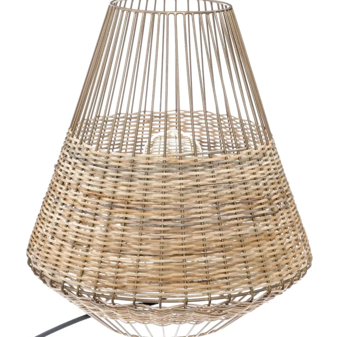 Lampa z wikliny i metalu CHERAW, 33,5 cm
