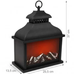 Lampion kominkowy LED, 13,5 x 25,5 x 37 cm