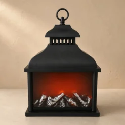 Lampion kominkowy LED, 13,5 x 25,5 x 37 cm