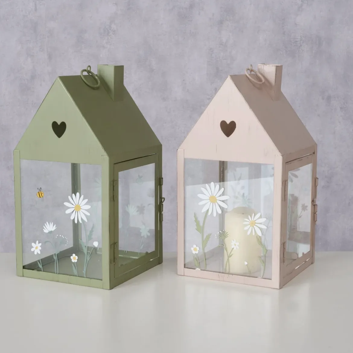 Lampion metalowy domek HONEY, wys. 27 cm