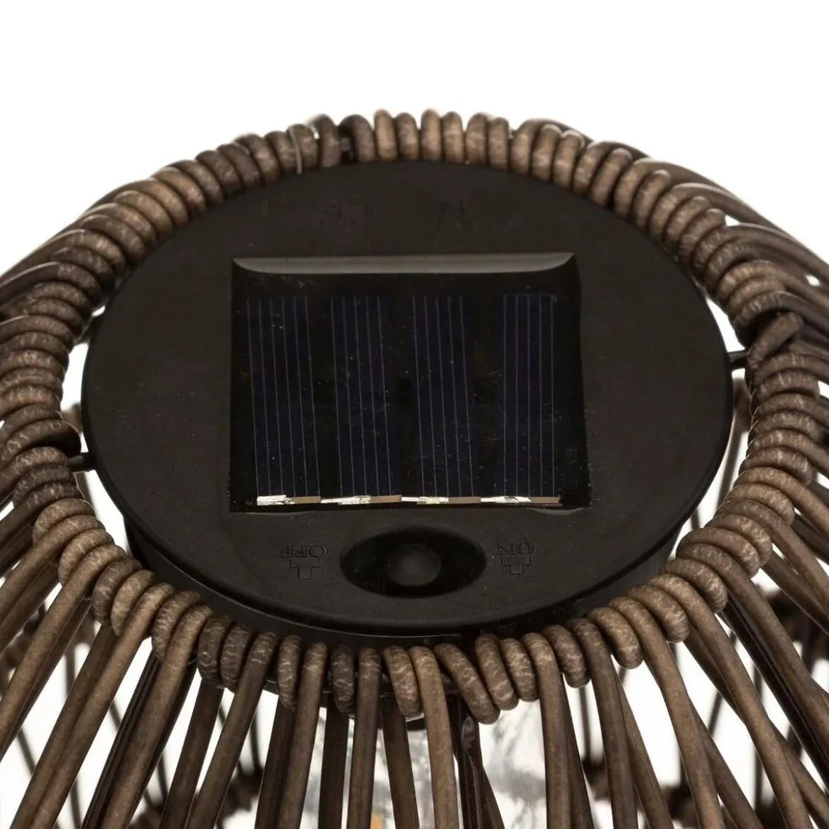 Lampion solarny z plecionym kloszem, Ø 21cm