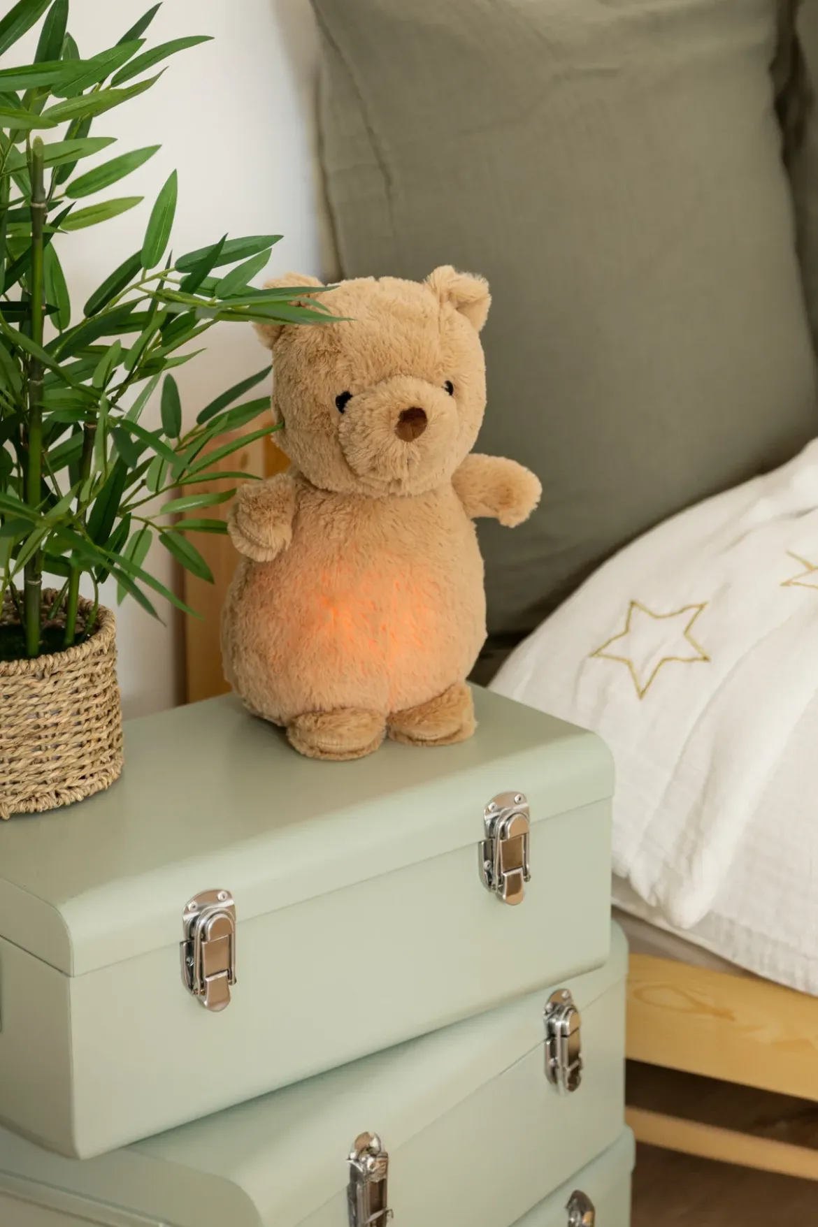 Lampka nocna dla dzieci MARRON pluszowy miś na baterie, wys. 27 cm