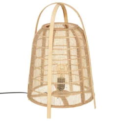 Lampka nocna w kształcie lampionu CARMEN, bambusowy klosz, wys. 49 cm