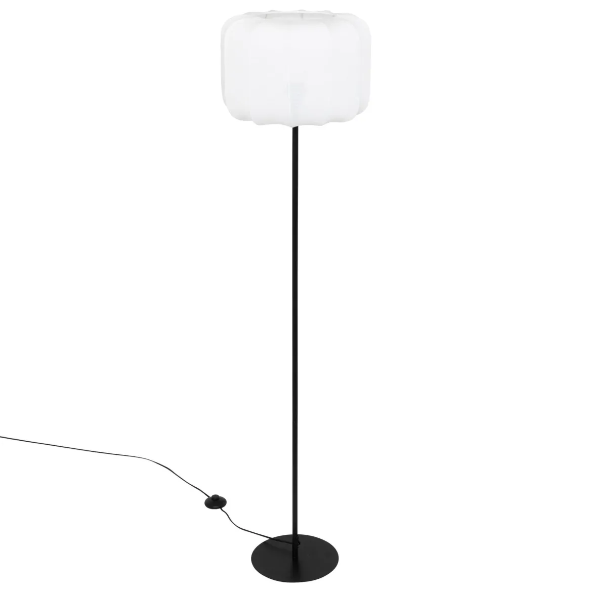 Lampka stojąca do salonu TOBIE z bawełnianym abażurem, Ø 37 x 150 cm