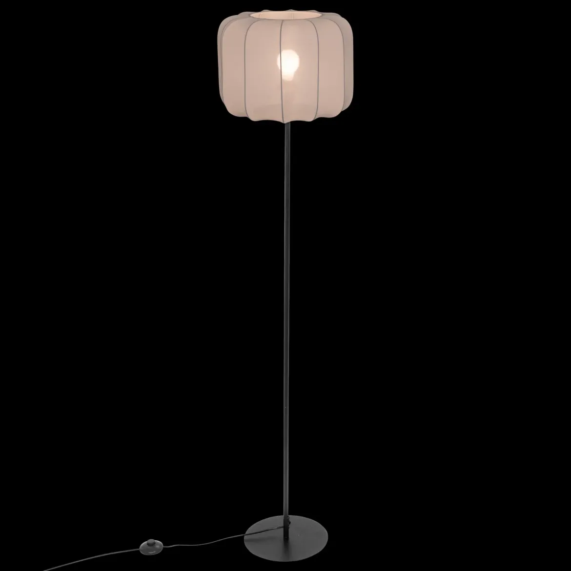 Lampka stojąca do salonu TOBIE z bawełnianym abażurem, Ø 37 x 150 cm