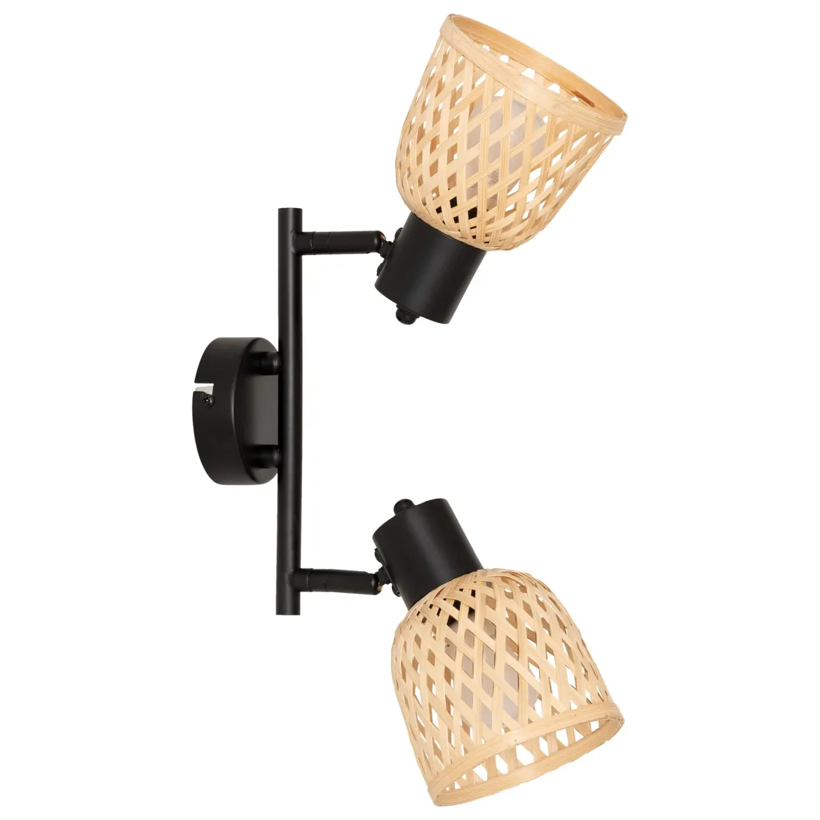 Lampy sufitowe LIO 2 klosze z plecionego bambusa, 2 x Ø 17 cm