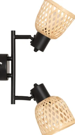 Lampy sufitowe LIO 2 klosze z plecionego bambusa, 2 x Ø 17 cm