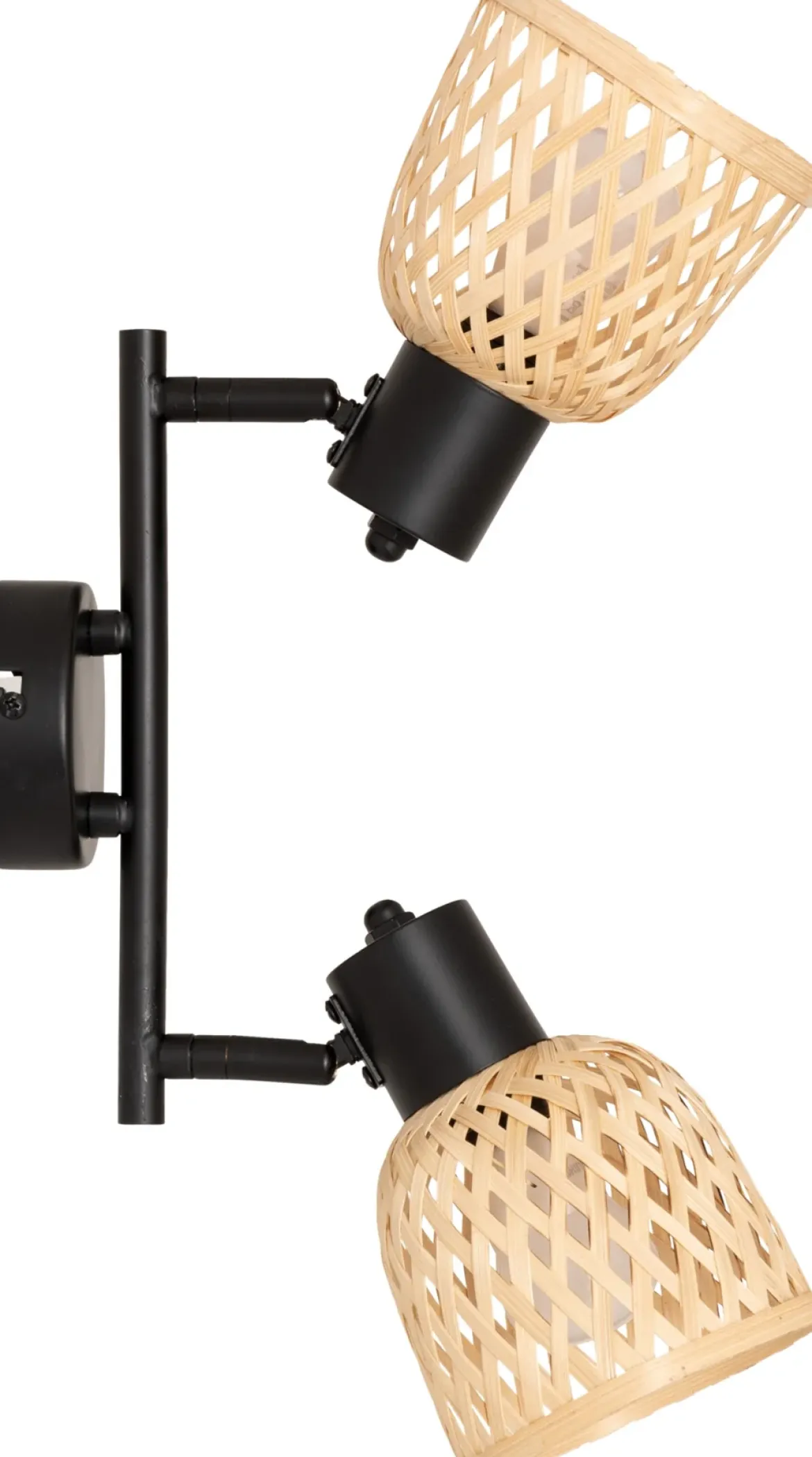 Lampy sufitowe LIO 2 klosze z plecionego bambusa, 2 x Ø 17 cm