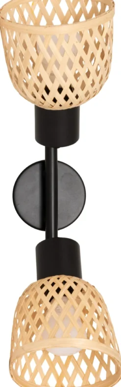 Lampy sufitowe LIO 2 klosze z plecionego bambusa, 2 x Ø 17 cm