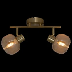 Lampy sufitowe PILLA, złoto i szklane klosze, 2 punktowe