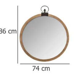 Lustro ścienne, okrągłe, dekoracyjne w oprawie MDF, Ø 74 cm