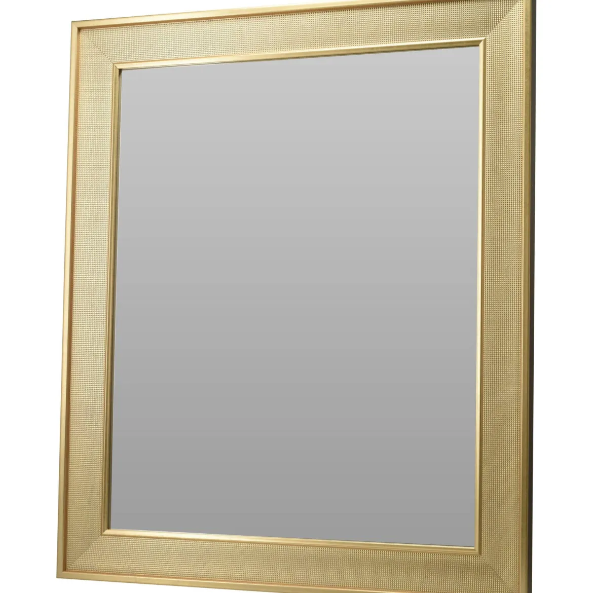 Lustro ścienne w metalowej ramie, metaliczny efekt, 49,5 x 59,5 cm