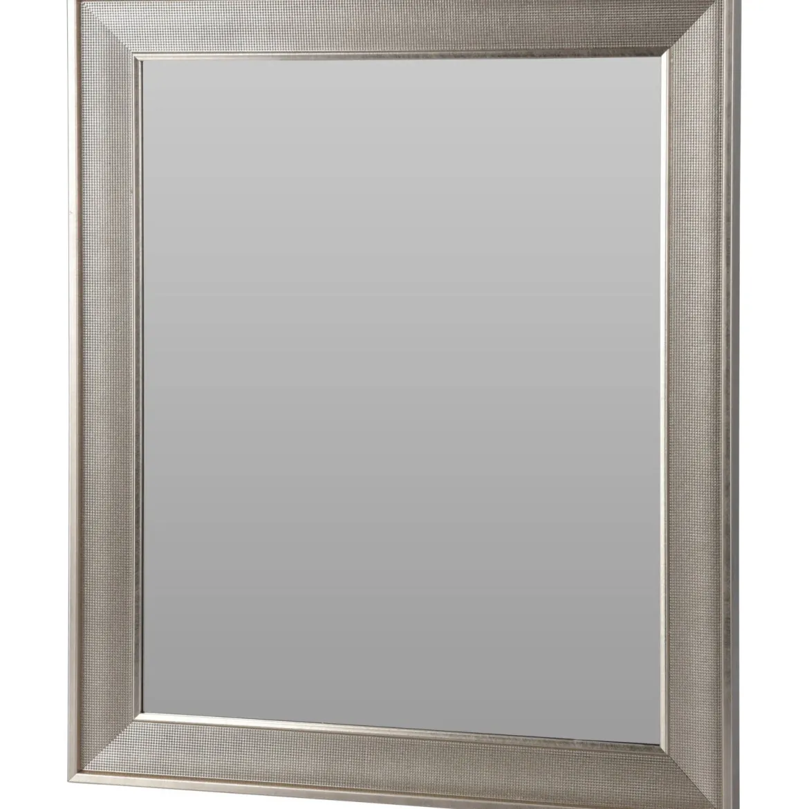 Lustro ścienne w metalowej ramie, metaliczny efekt, 49,5 x 59,5 cm