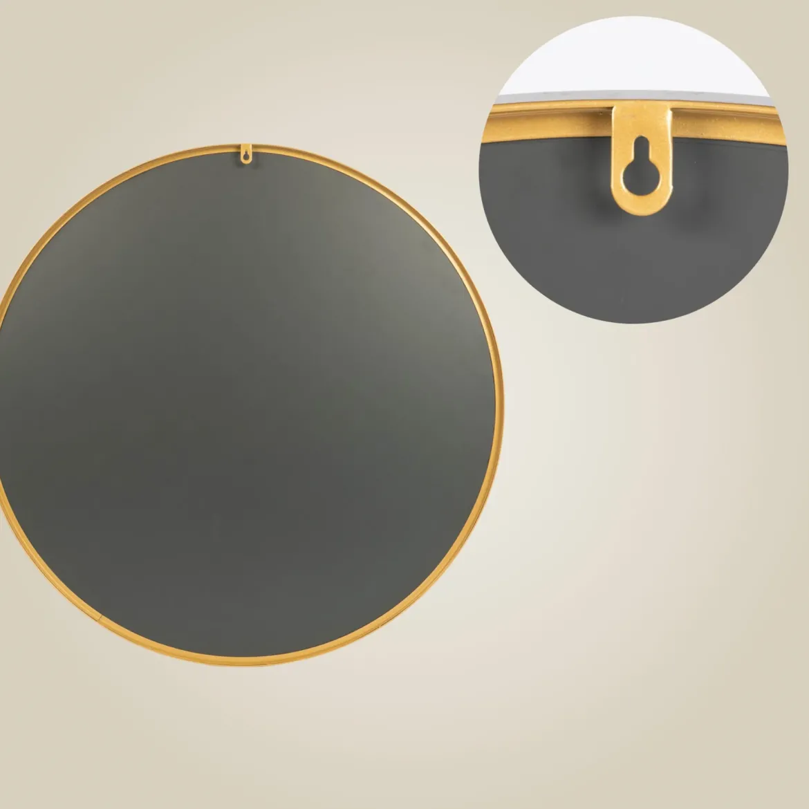 Lustro okrągłe NOOR, metalowa rama, Ø 80 cm