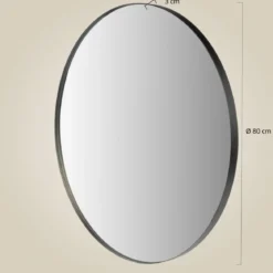 Lustro okrągłe NOOR, metalowa rama, Ø 80 cm