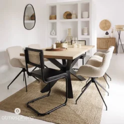 Lustro retro w metalowej ramie Rosalia, 55 x 75 cm