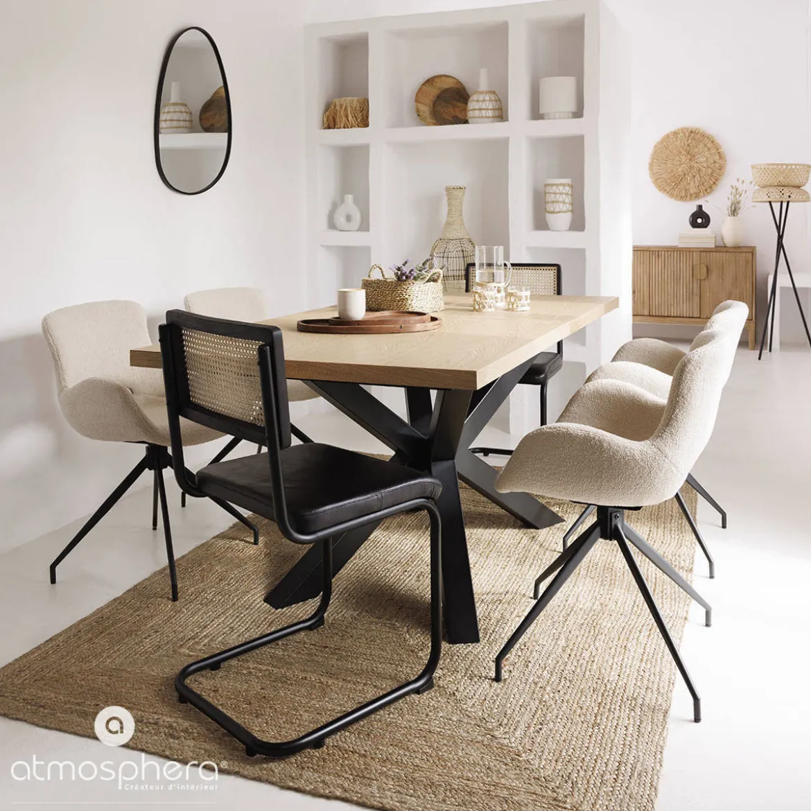 Lustro retro w metalowej ramie Rosalia, 55 x 75 cm