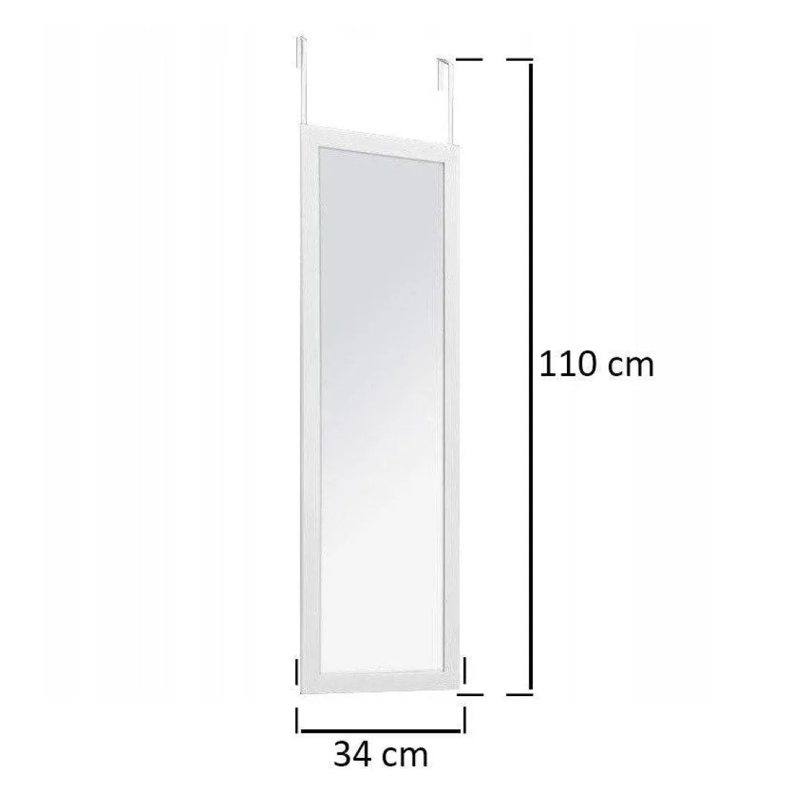 Lustro zawieszane na drzwi, 110x36 cm