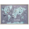 Mapa świata dla dzieci, dekoracja ścienna, 70x50 cm