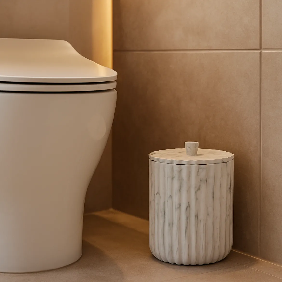 Mały kosz na śmieci MARBY wzór marmuru, 5 l