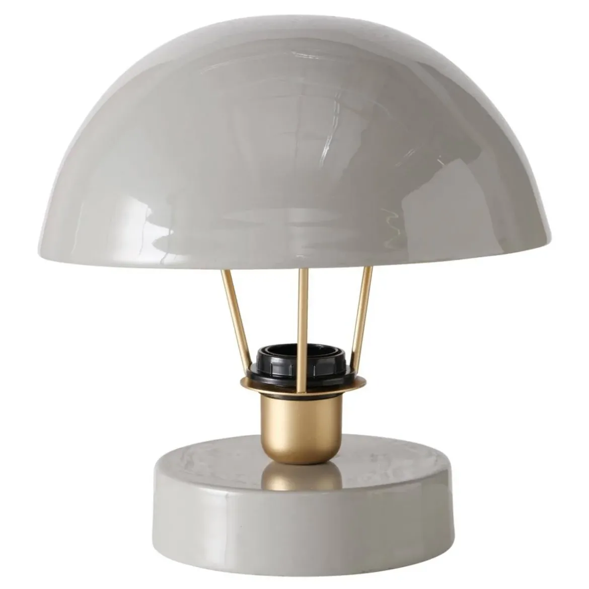 Metalowa lampka stołowa Clover, szary klosz, Ø 25 cm