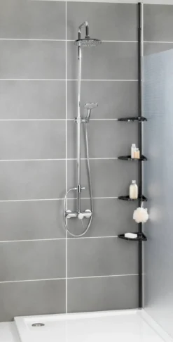 Metalowa półka pod prysznic z regulowaną wysokością 85-200 cm