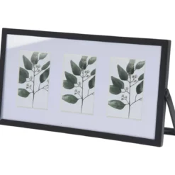 Metalowa ramka stojąca na trzy zdjęcia, passe-partout, 22 x 12 x 1 cm