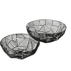 Metalowe misy dekoracyjne GRAPHINA, 2 szt. Ø 25-30 cm