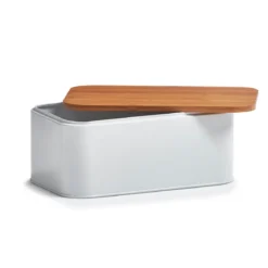 Metalowy chlebak z bambusową deską do krojenia, 2w1, 31x18x13 cm, ZELLER