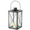 Metalowy lampion na świecę, szklane szyby, FAROL, 30 cm