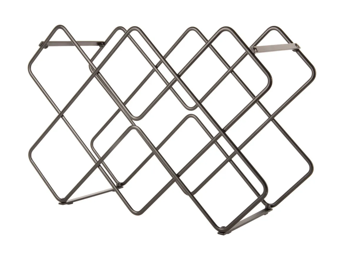 Metalowy stojak na wino DIAMONDS, 40,5 x 27,5 x 15,5 cm