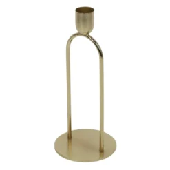 Metalowy śwecznik dekoracyjny, złoty, 20 cm
