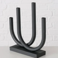 Metalowy świecznik Tonis, 34 x 33 cm, czarny