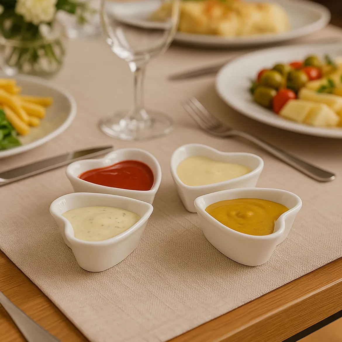 Miseczki na przekąski z porcelany, 4 szt.