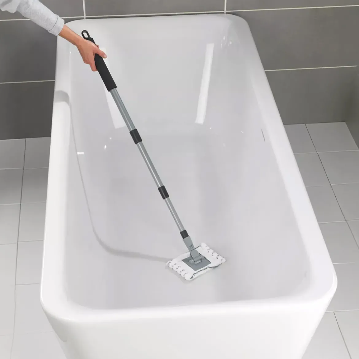 Mop PROFI do mycia łazienki, podłóg i kafli + dwie myjki