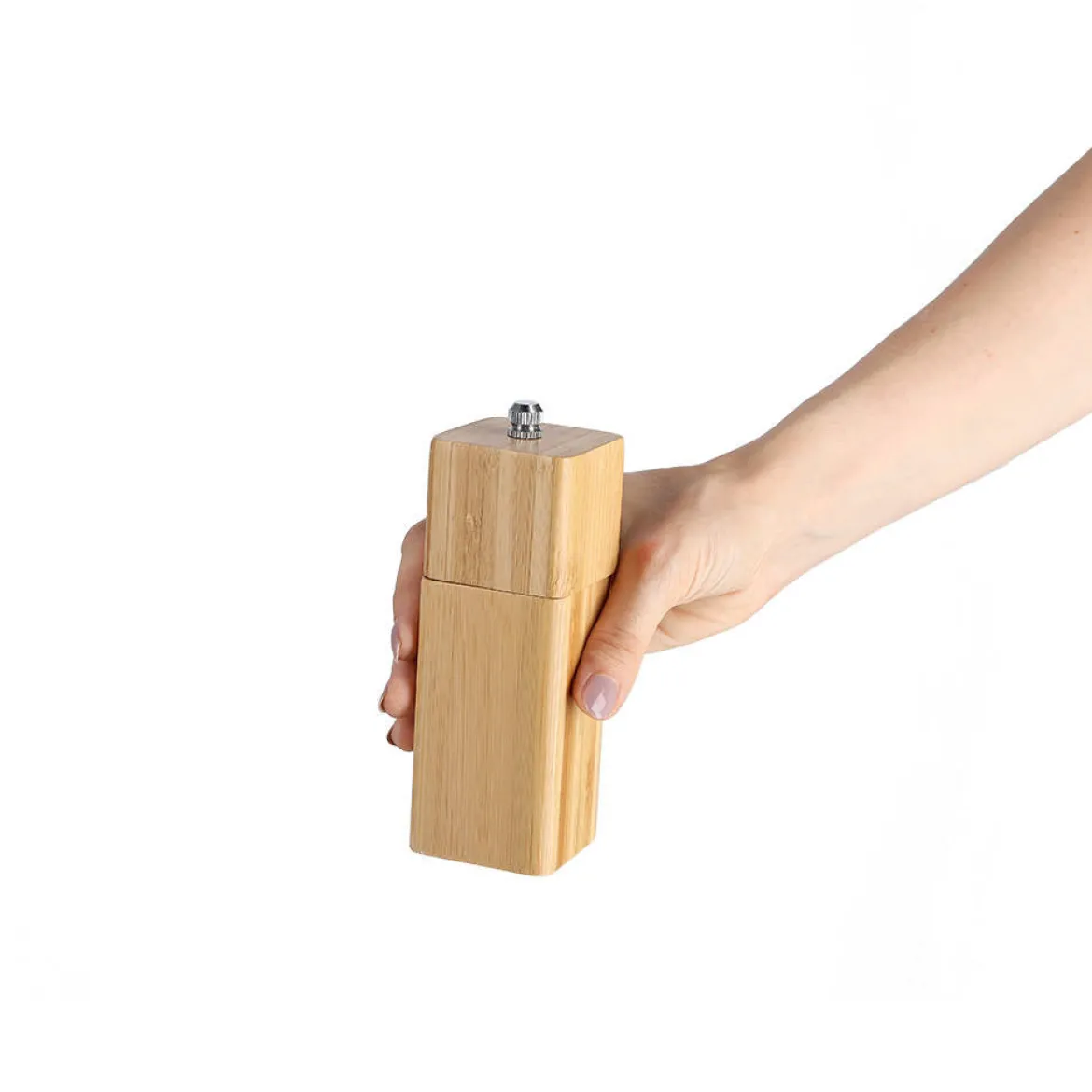 Młynek do soli i pieprzu, bambusowy, prostokątny