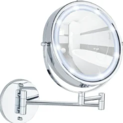 Naścienne lusterko kosmetyczne Power-Loc LUMI z podświetnielniem LED, powiększenie x5, WENKO