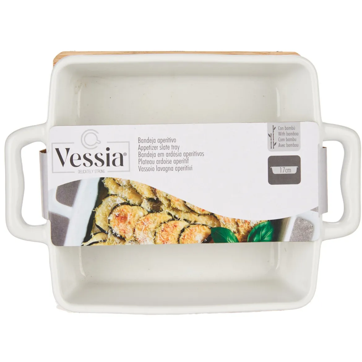 Naczynie do zapiekania na bambusowej tacy ATENA, 300 ml
