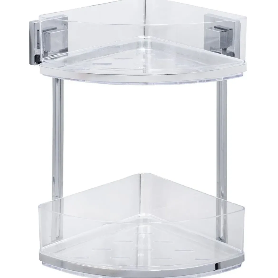 Narożna półka łazienkowa QUADRO,Vacuum-Loc pod prysznic, 2 poziomy, WENKO