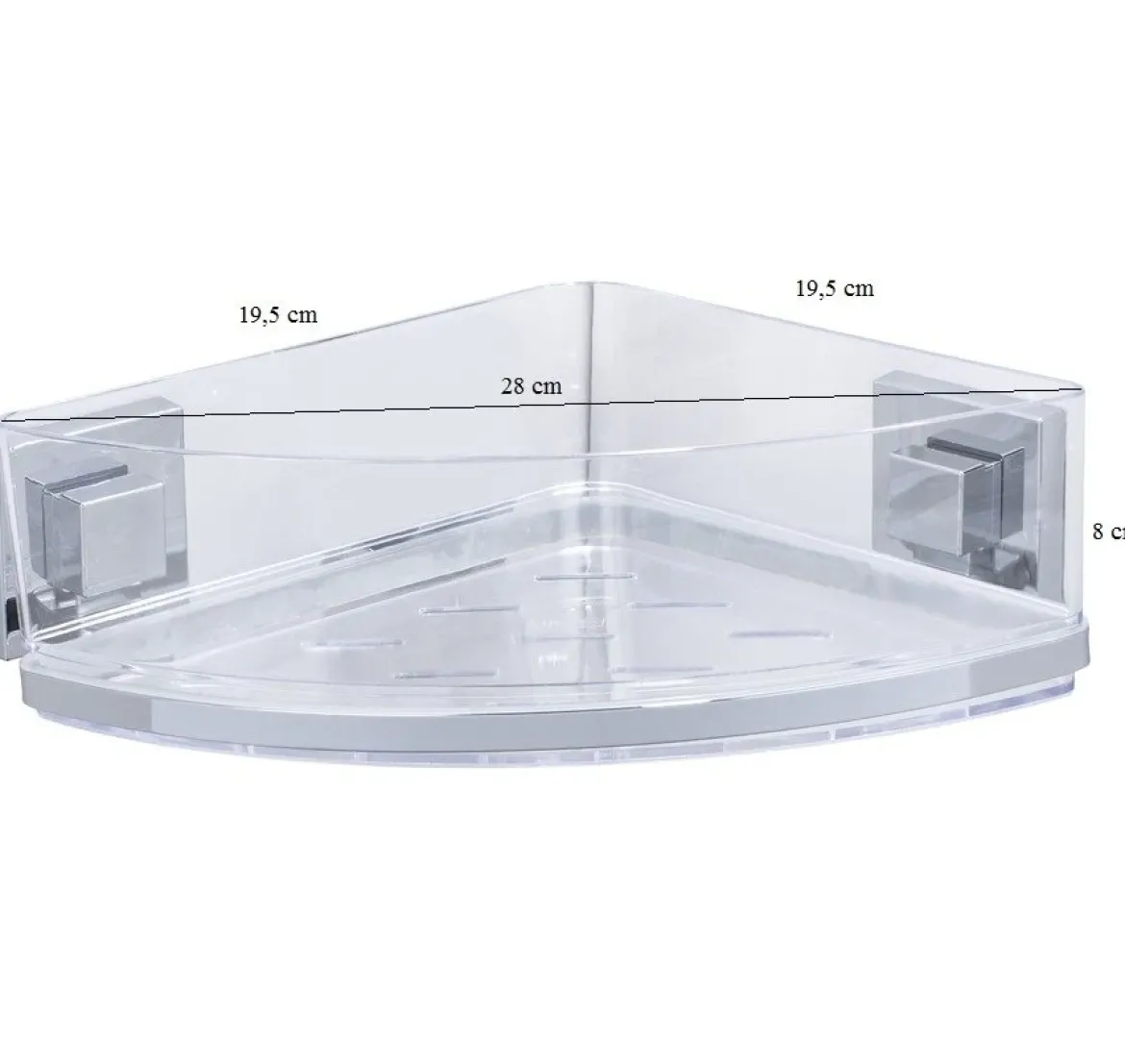 Narożna półka łazienkowa QUADRO,Vacuum-Loc pod prysznic, WENKO